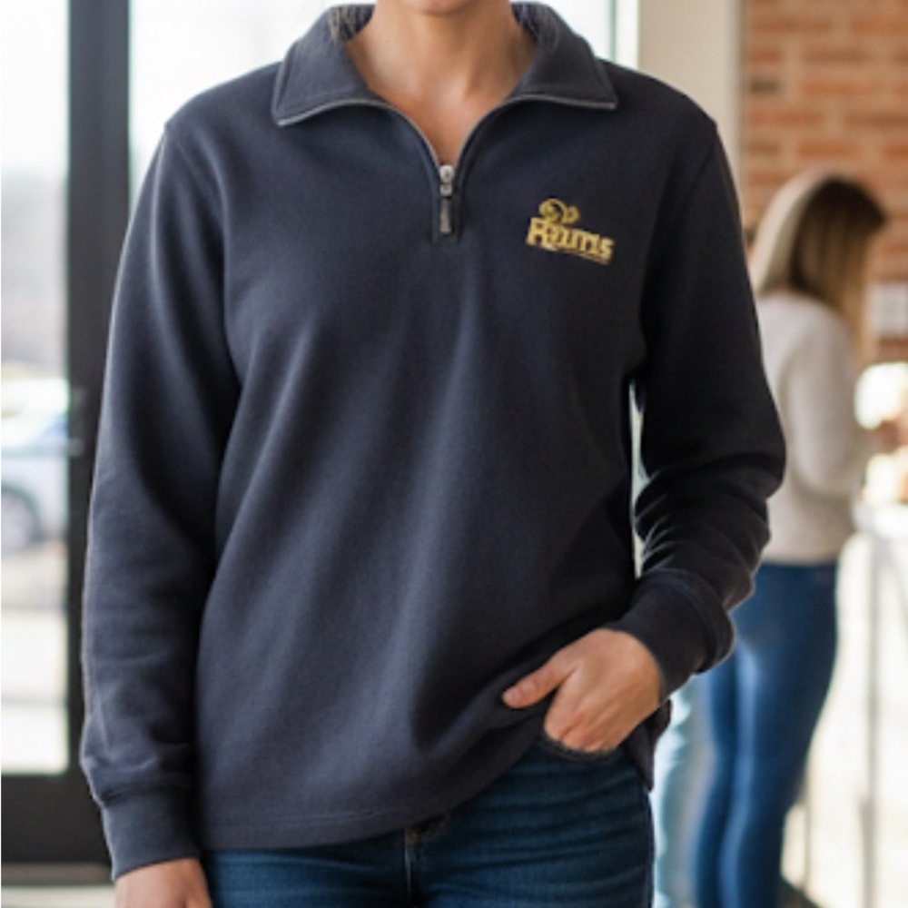 LA Rams Football Quarter-zip Sweatshirt Medium 21”